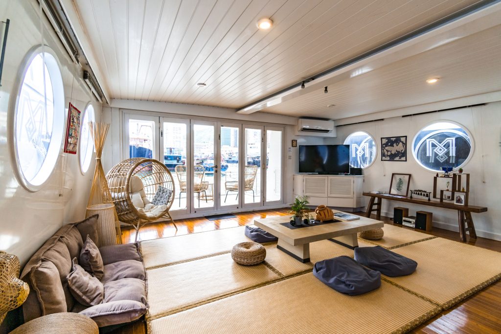 Interior design of overnight houseboat